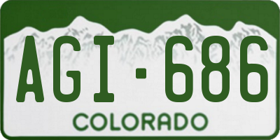 CO license plate AGI686