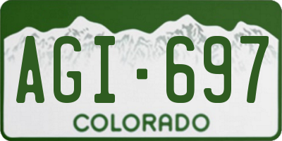 CO license plate AGI697