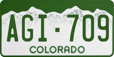 CO license plate AGI709