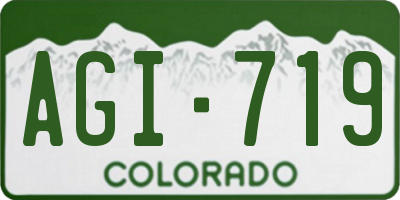 CO license plate AGI719