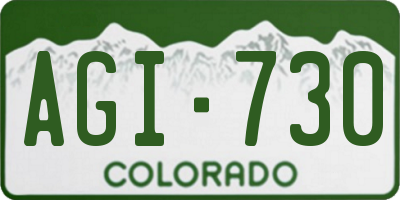 CO license plate AGI730