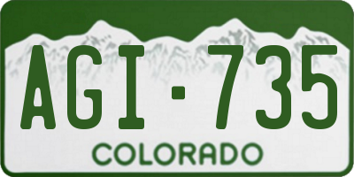CO license plate AGI735