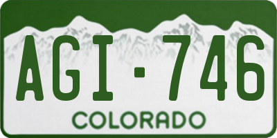 CO license plate AGI746