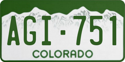 CO license plate AGI751
