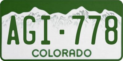 CO license plate AGI778