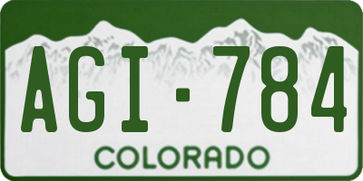 CO license plate AGI784