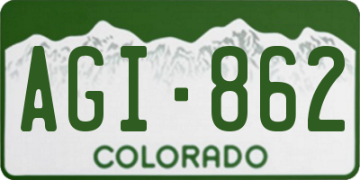 CO license plate AGI862