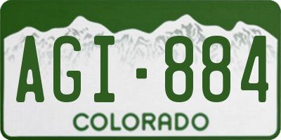 CO license plate AGI884