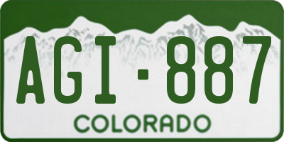 CO license plate AGI887