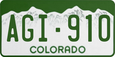 CO license plate AGI910