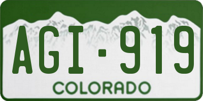 CO license plate AGI919