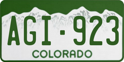 CO license plate AGI923