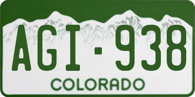CO license plate AGI938