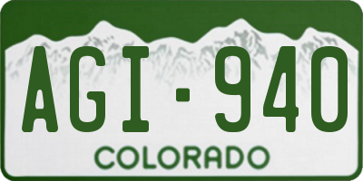 CO license plate AGI940