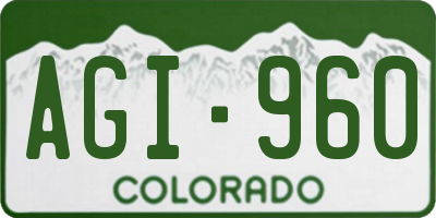 CO license plate AGI960