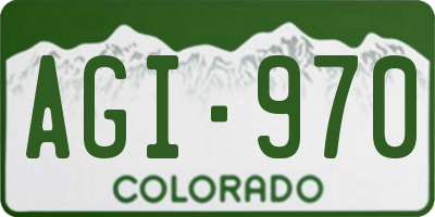 CO license plate AGI970