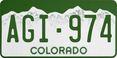 CO license plate AGI974