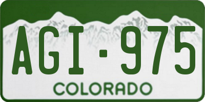 CO license plate AGI975
