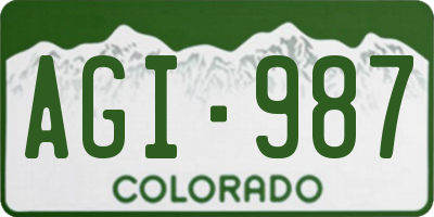 CO license plate AGI987