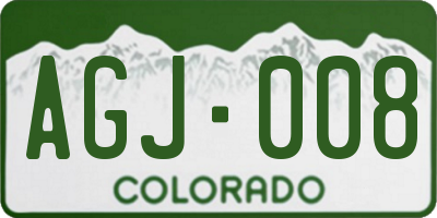 CO license plate AGJ008