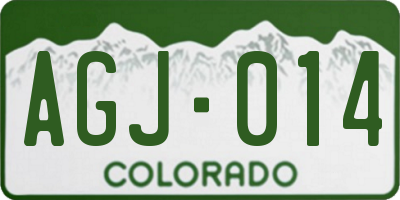 CO license plate AGJ014