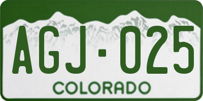 CO license plate AGJ025