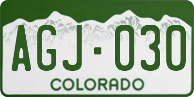 CO license plate AGJ030