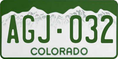 CO license plate AGJ032