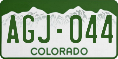 CO license plate AGJ044
