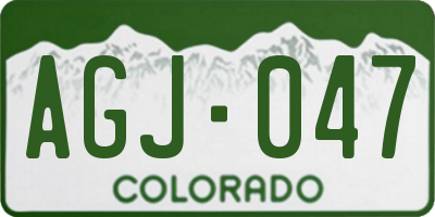 CO license plate AGJ047