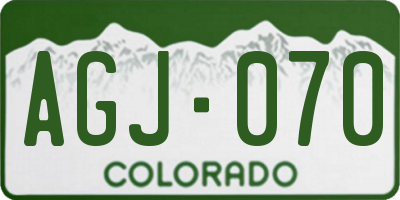 CO license plate AGJ070