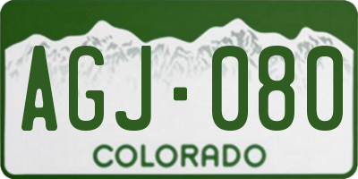 CO license plate AGJ080