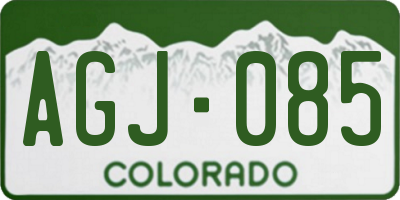 CO license plate AGJ085