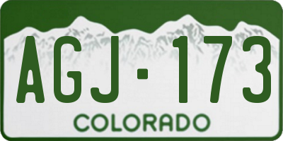 CO license plate AGJ173