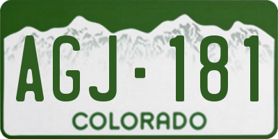 CO license plate AGJ181