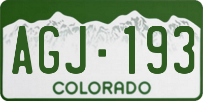 CO license plate AGJ193