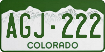 CO license plate AGJ222