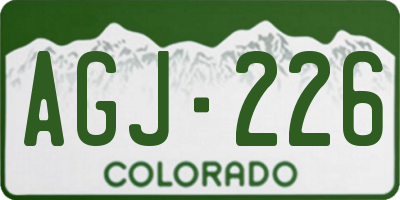 CO license plate AGJ226