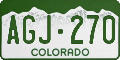 CO license plate AGJ270