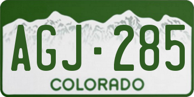 CO license plate AGJ285