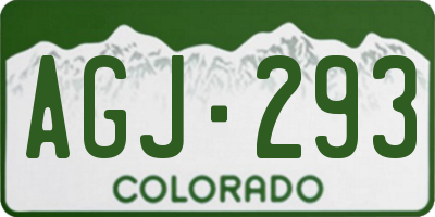 CO license plate AGJ293