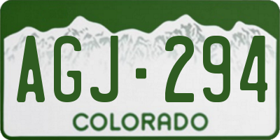 CO license plate AGJ294