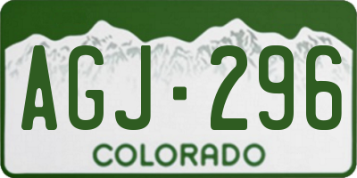 CO license plate AGJ296