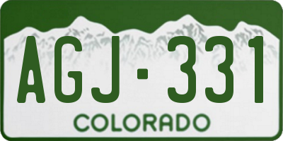 CO license plate AGJ331
