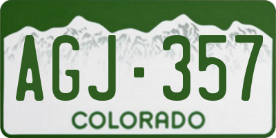 CO license plate AGJ357