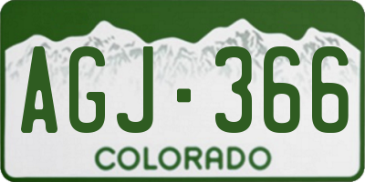 CO license plate AGJ366