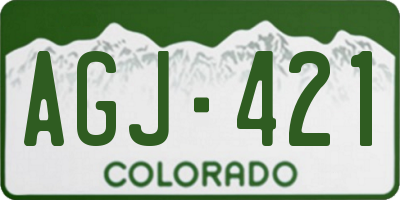 CO license plate AGJ421