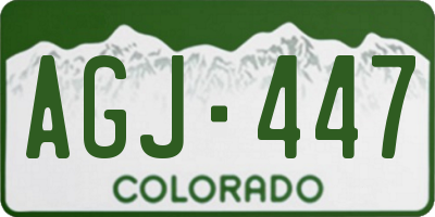 CO license plate AGJ447
