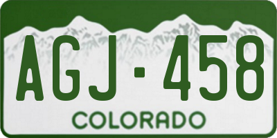 CO license plate AGJ458