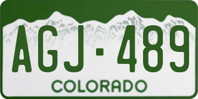 CO license plate AGJ489